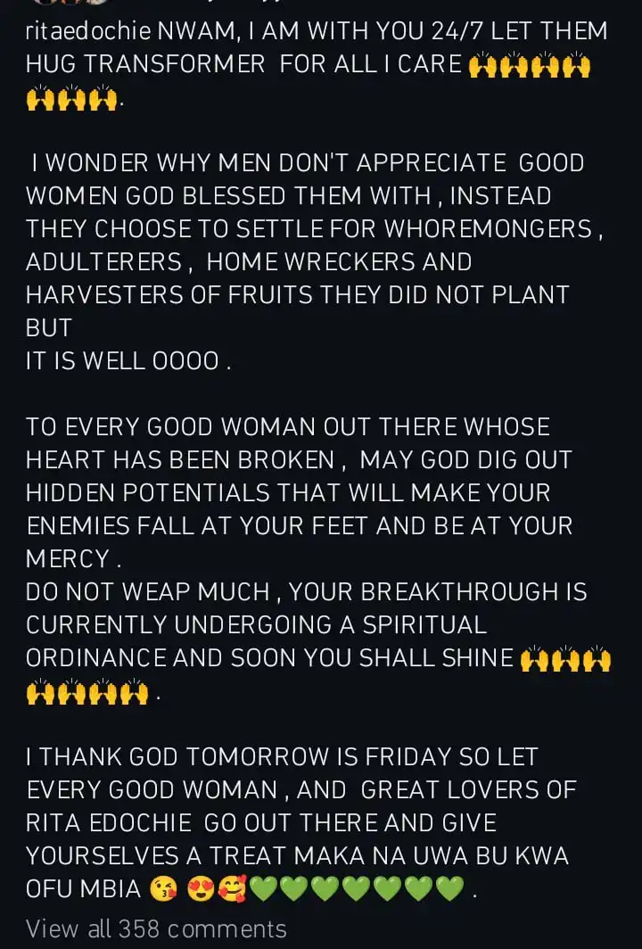 I wonder why men dont appreciate the good women God blessed them with Rita Edochie shades Yul Edochie as she praises May Kemi Filani blog min