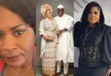 “No place like home” – Mercy Aigbe’s senior wife, Funsho Adeoti says as she returns to Nigeria (Video)