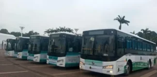 JUST IN: Tinubu commissions 20 CNG buses at Presidential Villa