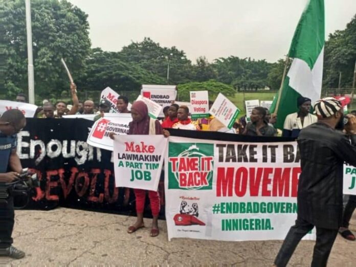 #EndBadGovernanceProtest: Protesters take over Abuja stadium #EndBadGovernanceProtest: Protesters take over Abuja stadium