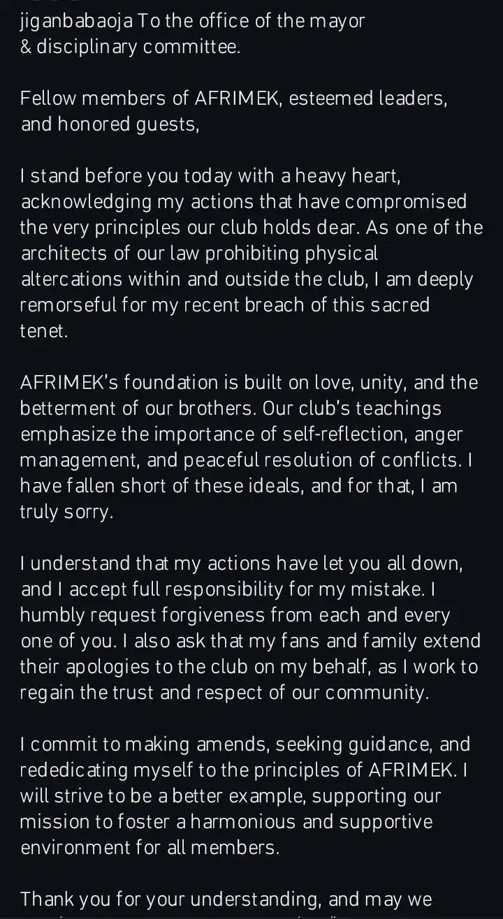I understand that my actions have let you all down Jigan Babaoja tenders apology to AFRIMEK Kemi Filani blog min 1