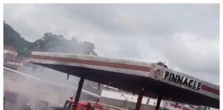 BREAKING: Enugu Gov’s Filling Station set ablaze