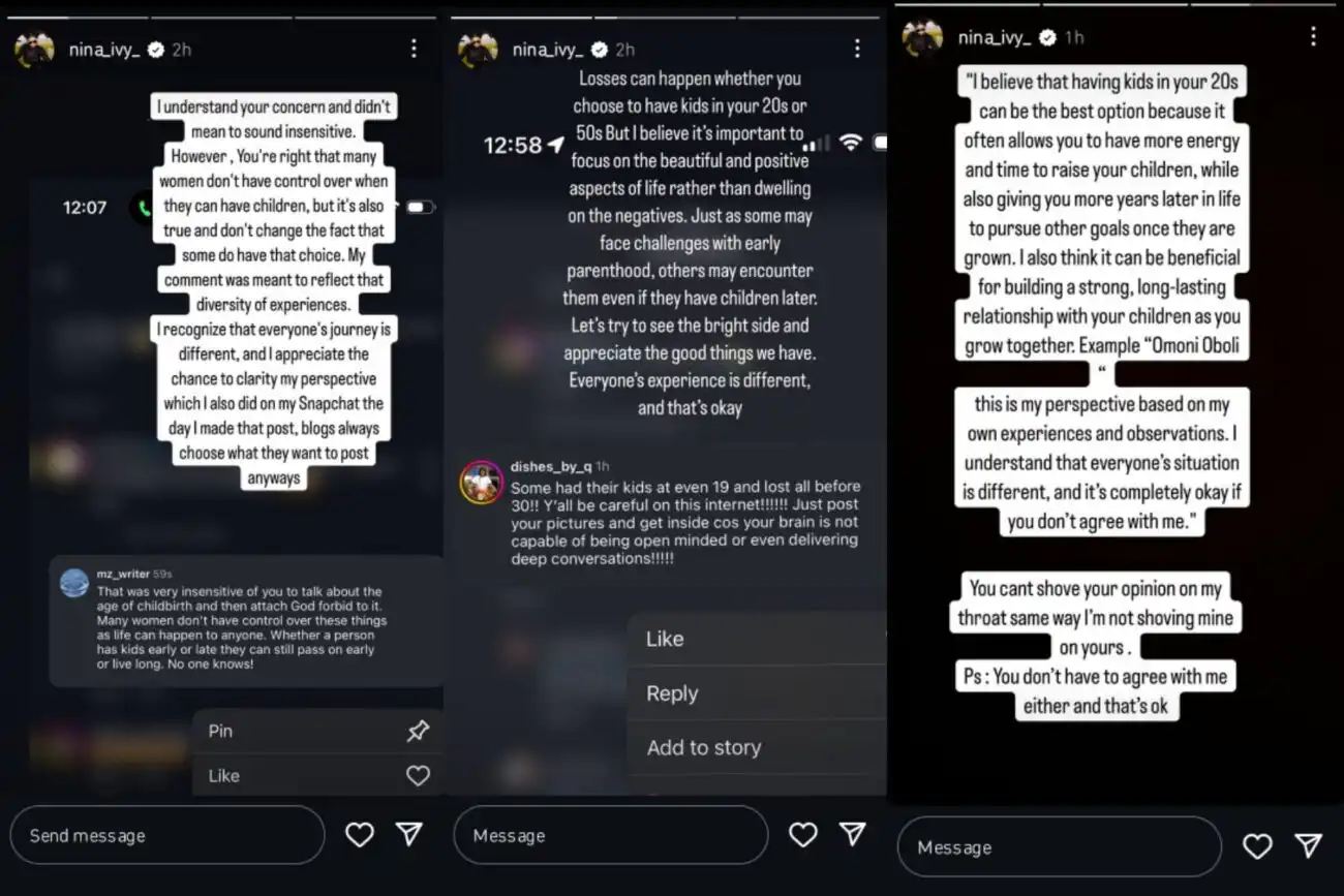Why I think having kids in your 20s is the best option Nina Ivy reveals Kemi Filani blog min 1300x867 1