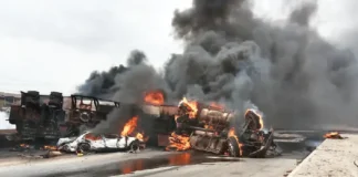 JUST IN: Petrol tanker explodes in Ibadan, five vehicles burnt