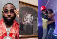 Davido react as skit maker Gilmore frames the outfit he wore when he hugged him at a Lagos event
