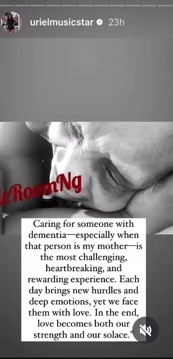 It is the most challenging and heartbreaking experience Uriel Oputa speaks on taking care of her dementia mother Kemi Filani blog min
