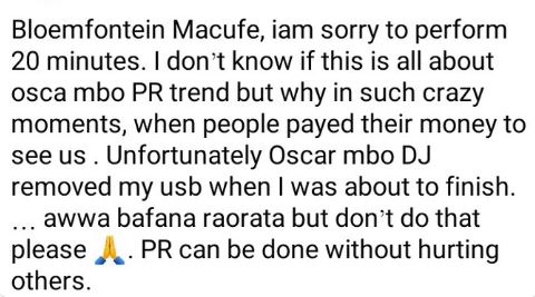 Oscar Mbo Shocks Fans by Kicking Makhadzi Off Stage During Performance 1 M