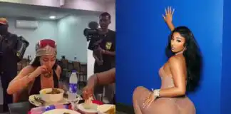 American Rapper Rubi Rose Spotted Enjoying Amala After Arriving in Nigeria for Lagos Show