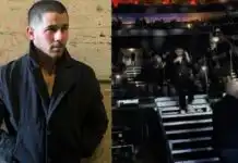 Nick Jonas flees stage in laser pointer incident
