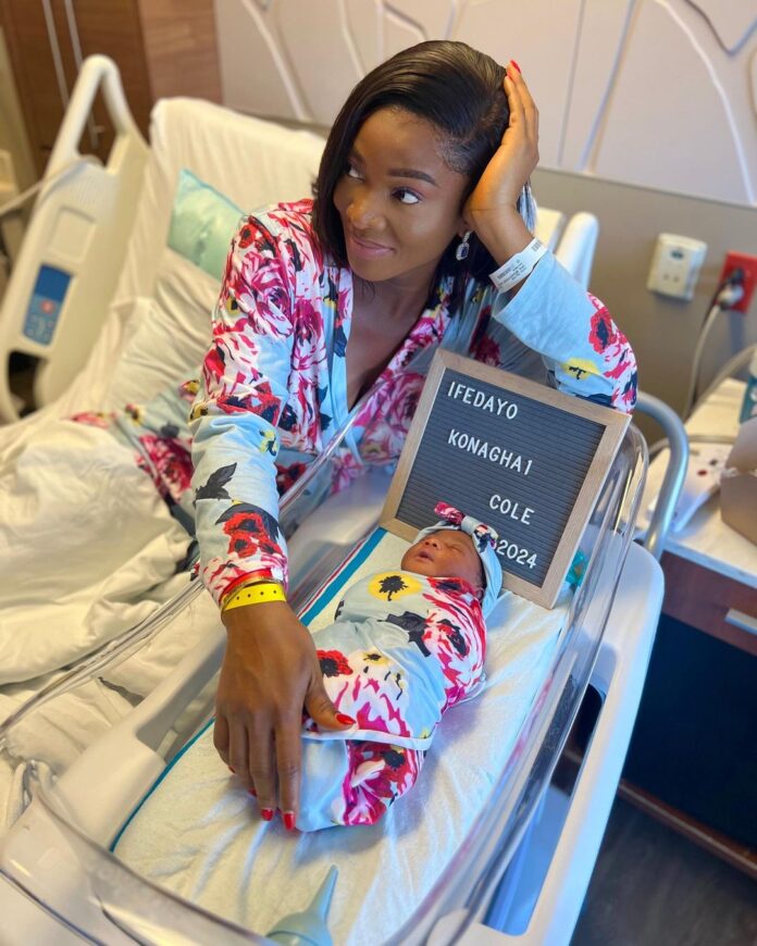 Wofai Fada Welcomes Baby Girl with Partner Taiwo Cole