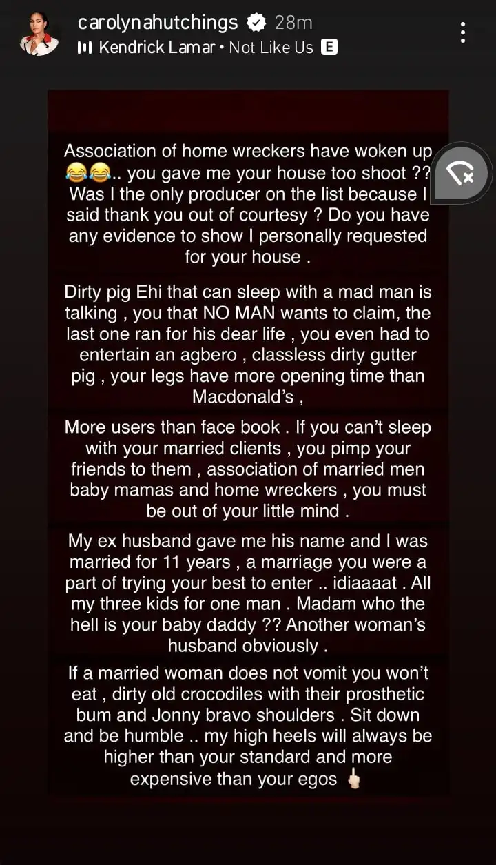 Association of home wreckers Caroline Danjuma hits back at Ehi Ogbebor Kemi Filani blog min 1