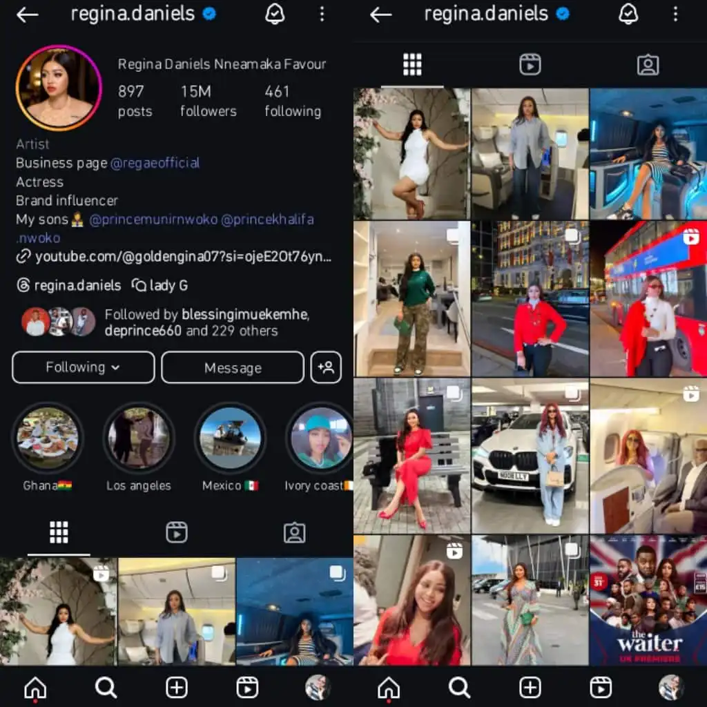 Regina Daniels removes Ned Nwoko name from her Instagram Kemi Filani blog min