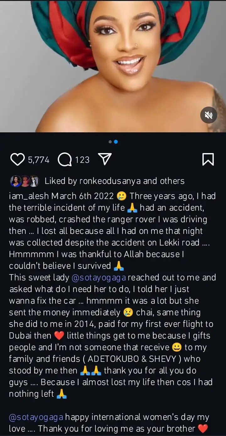 How Sotayo Gaga reached out to me when I lost everything in a terrible incident three years ago Alesh Sanni recalls Kemi Filani blog min 1