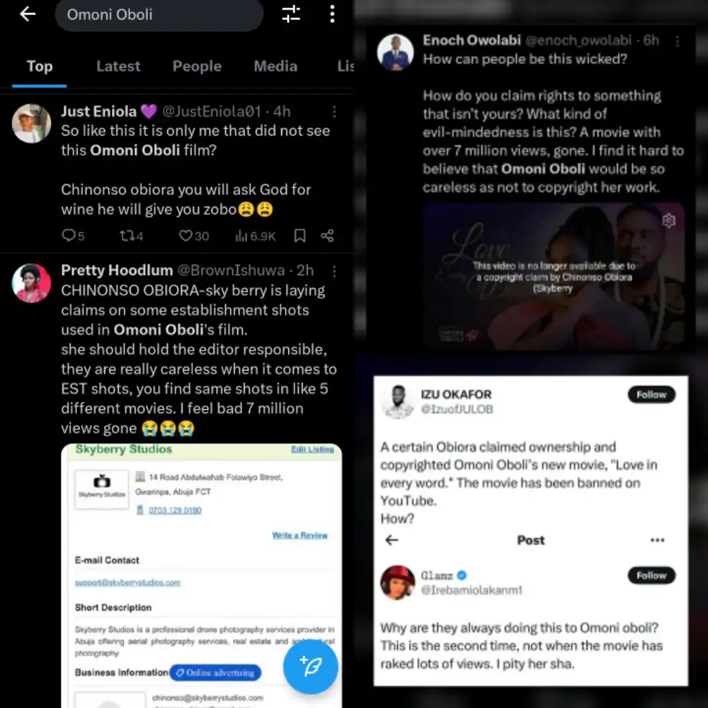 Netizens react as YouTube takes down Omoni Oboli Love In Every Word movie over copyright claims Kemi Filani blog min
