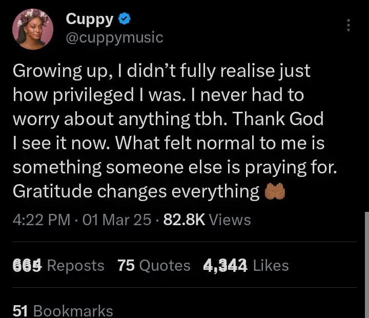 What felt normal for me was what other people were praying for DJ Cuppy Kemi Filani blog min