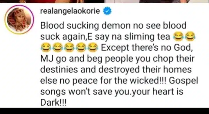 "Blood sucking demon no see blood suck again" - Angela Okorie Sparks Outrage as She Accuses Mercy Johnson of Dark Practices Over Weight Loss 2 17470453489172.jpg