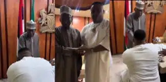 Cubana Chief Priest Kneels Before President Tinubu