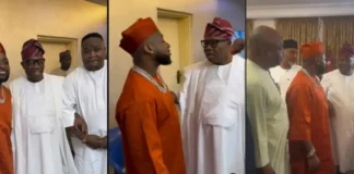 Davido, Cubana Chief Priest visit Senate President