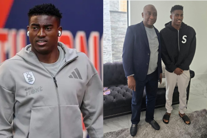 NFF President Ibrahim Gusau Visits Injured Super Eagles Star Taiwo Awoniyi in UK