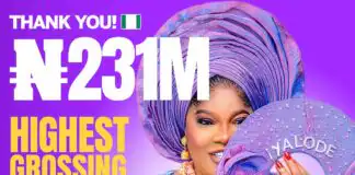 Toyin Abraham’s Iyalode Hits ₦231 Million