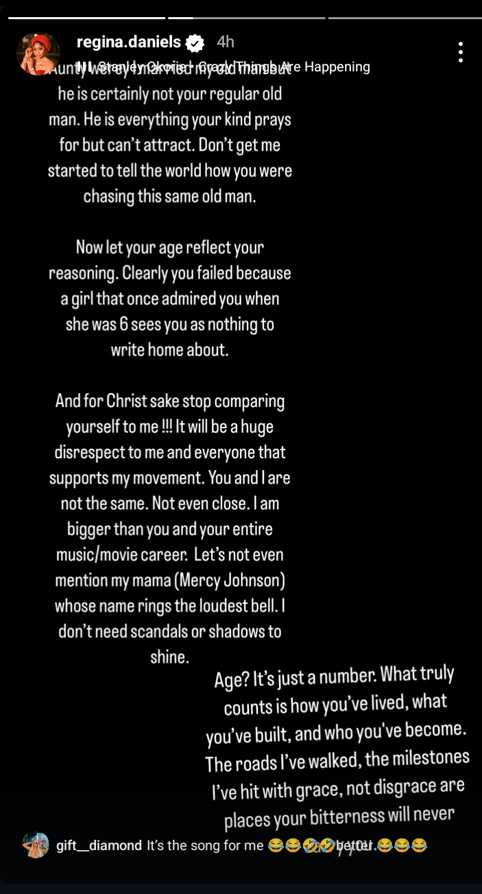 "You Wanted My Man So Bad" – Regina Daniels Fires Back at Angela Okorie in Explosive Clapback 2 Screenshot 20250603 225719