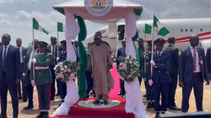 President Tinubu Arrives in Kaduna for Developmental Project Commissioning