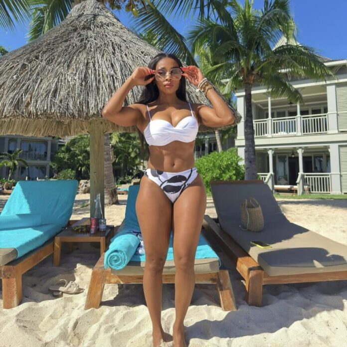 Thembi Seete Shines in Mauritius Vacation Photos at 48