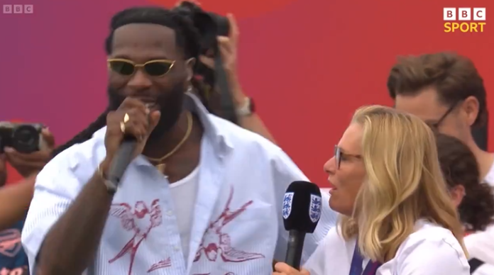 Burna Boy Performs at England Women’s Euro Trophy Parade at Buckingham Palace Burna Boy Performs at England Women’s Euro Trophy Parade at Buckingham Palace