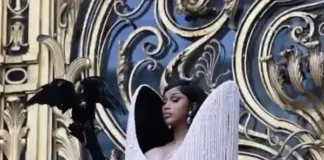 Cardi B Brings High Drama—and a Raven—to Paris Couture Week