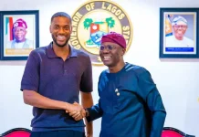 Chelsea Star Tosin Adarabioyo Visits Lagos Governor Sanwo-Olu Ahead of Youth Football Tournament