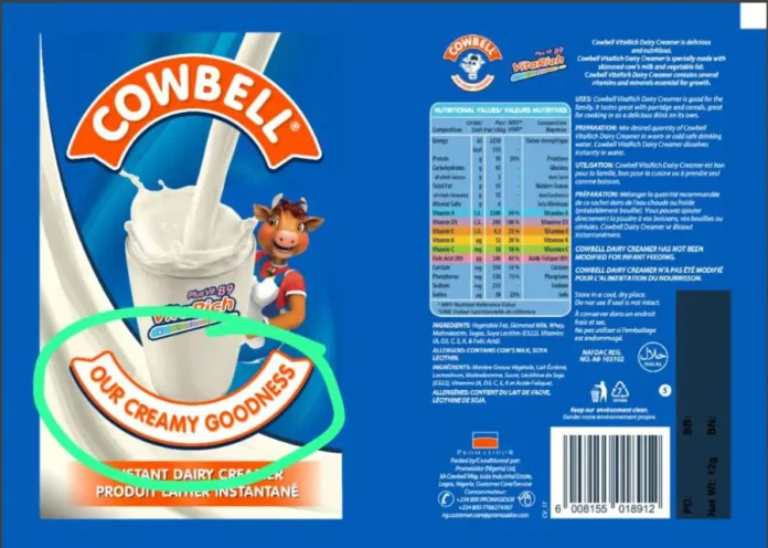 NAFDAC Warns Nigerians About Fake Cowbell Milk in Markets NAFDAC Warns Nigerians About Fake Cowbell Milk in Markets