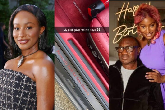 DJ Cuppy Excited as Femi Otedola Gifts Her Keys to His Customised Car
