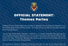Villarreal release statement on signing Thomas Partey