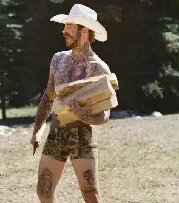 “It’s terrifying for me" - Post Malone Strips Down for SKIMS Men’s Campaign in Utah Wilderness 1 Post Malone Strips Down for SKIMS Men’s Campaign in Utah Wilderness