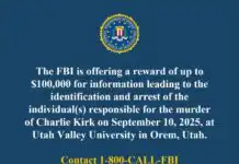 FBI Offers $100,000 Reward for Information on Charlie Kirk’s Killer