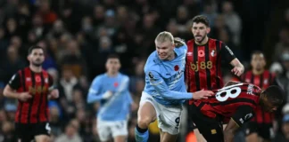 Erling Haaland Double Fires Manchester City Past Bournemouth in 3-1 Win
