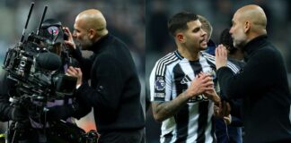 EPL: Guardiola clashes with cameraman after Man City loses 2-1 to Newcastle