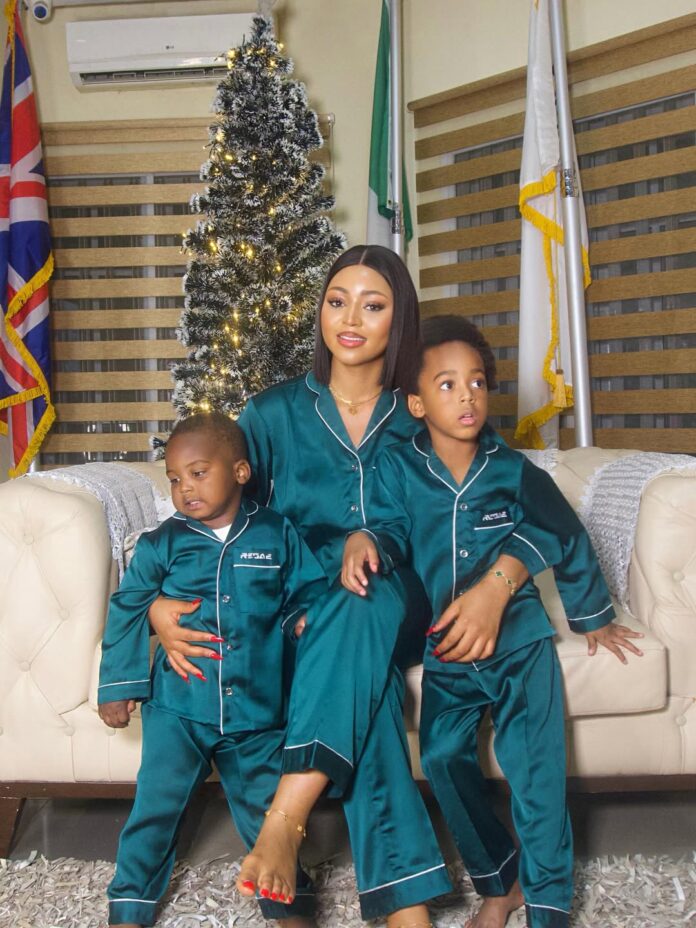 Regina Daniels Shares Throwback Christmas Photos With Her Children