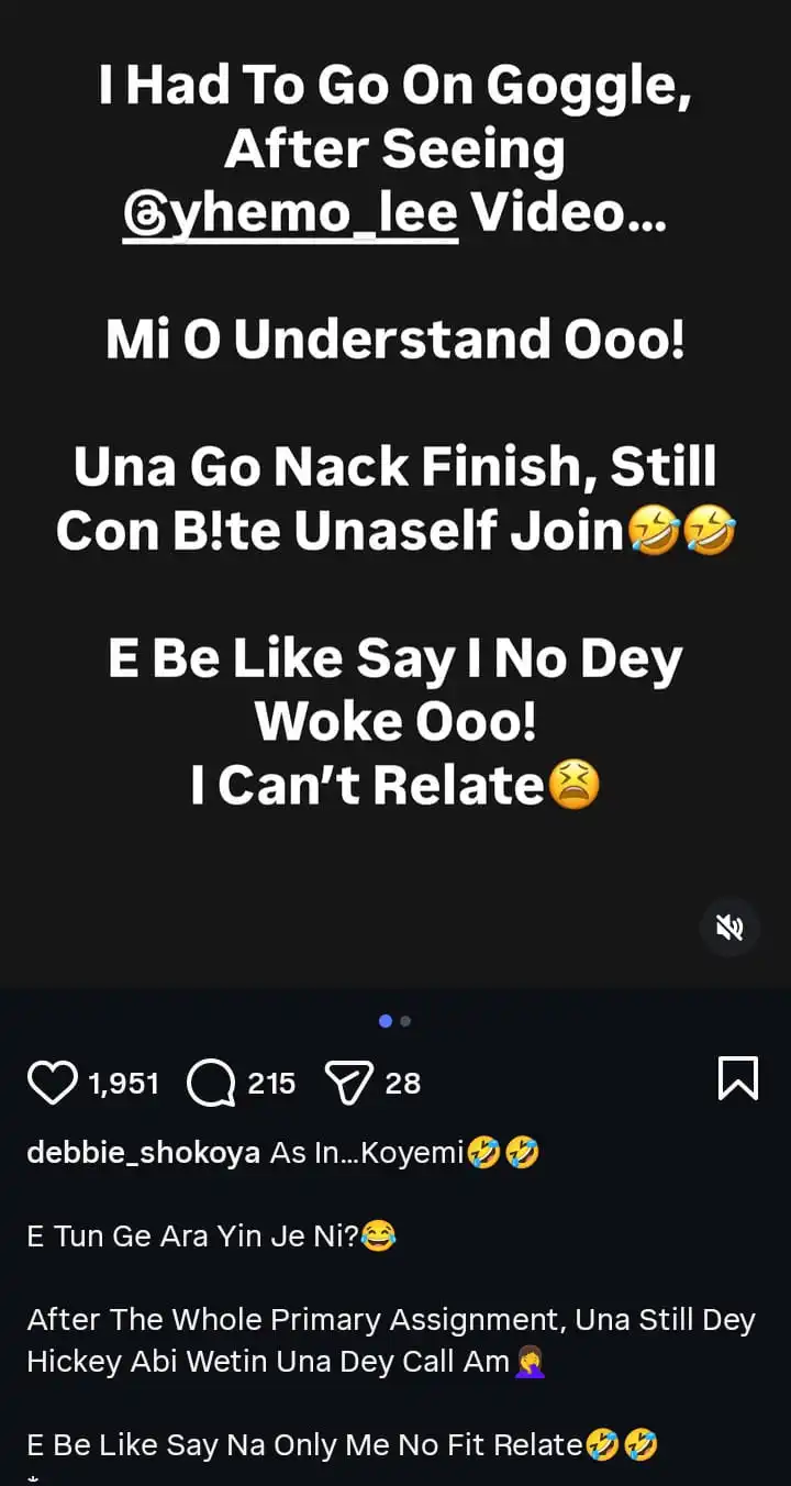 I cant relate Debbie Shokoya reacts to Yhemo Lee Hickey video Kemi Filani blog