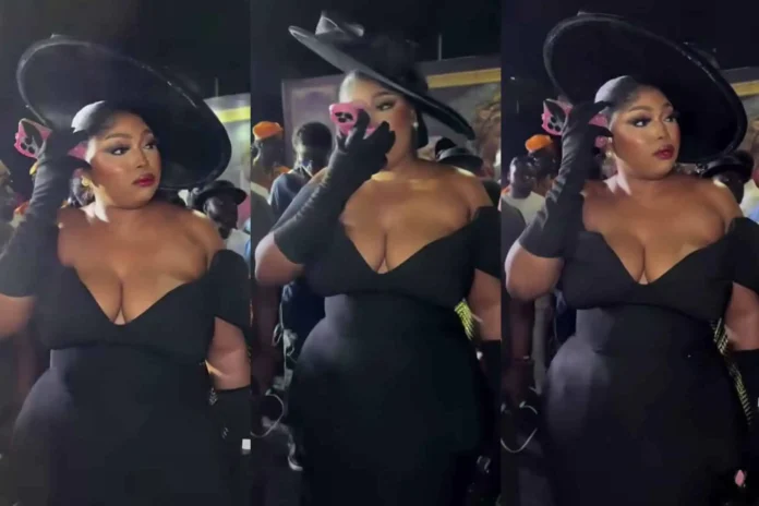 Bakare-Zainab-under-fire-over-outfit-to-Faithia-Williams-movie-premiere Bakare Zainab Dragged Over Bold Outfit at Faithia Williams’ Efunroye Premiere