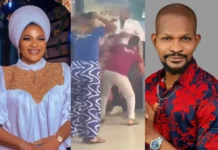 Nigerian Celebrities Mock Uche Maduagwu as Actress Funmi Bank Anthony beat him to Pop