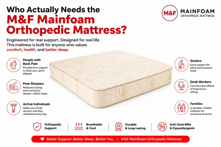 M&F Mainfoam Orthopedic Mattress | 80 kg/m³ Foam Density